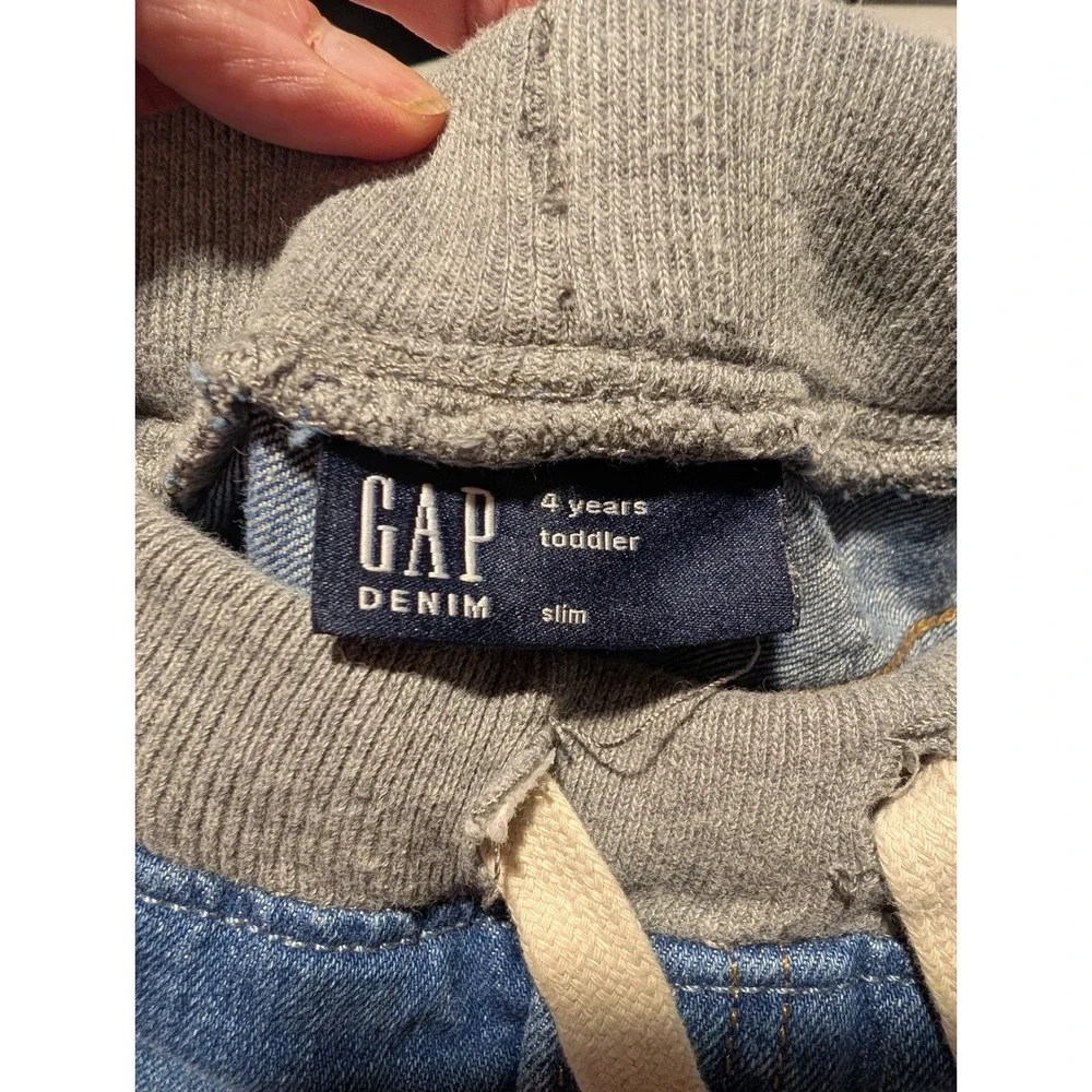 Gap Kids Toddler Slim Denim Jeans Medium Wash Elastic Waist Drawstring Size 4T